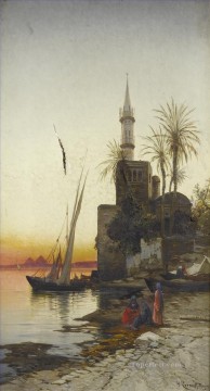 on the banks of the nile 1 Hermann David Salomon Corrodi orientalist scenery Oil Paintings